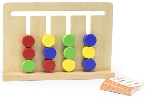 משחק לוח דו-צדדי התאמת צורות וצבעים עם 16 כרטיסיות דוגמא