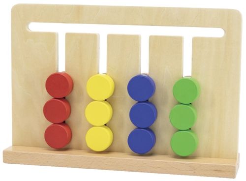 משחק לוח דו-צדדי התאמת צורות וצבעים עם 16 כרטיסיות דוגמא