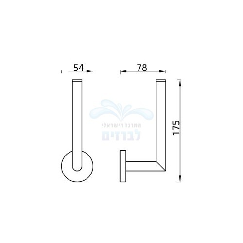 חמת 801686 | מחזיק נייר טואלט רזרבי חמת סדרת Contour