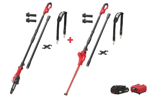 מסור גבהים + מגזמת גובה + סוללה 20V 2.0Ah + מטען