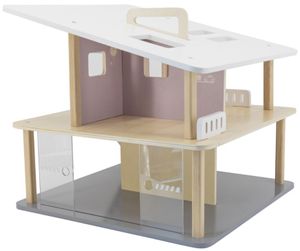 בית בובות Holiday דו-קומתי עם 5 חדרים וידית נשיאה מעץ מלא