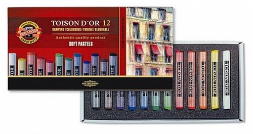 סט פסטל רך, 12 יח, עגול TOISON D'OR SOFT PASTEL
