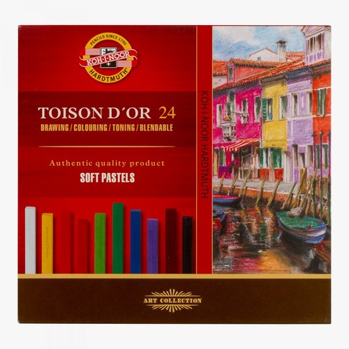  סט פסטל יבש, 24 יח, מרובע SOFT PASTELS (צבעוני)