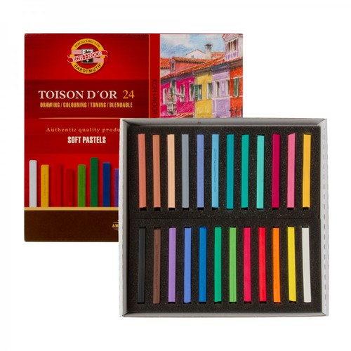  סט פסטל יבש, 24 יח, מרובע SOFT PASTELS (צבעוני)