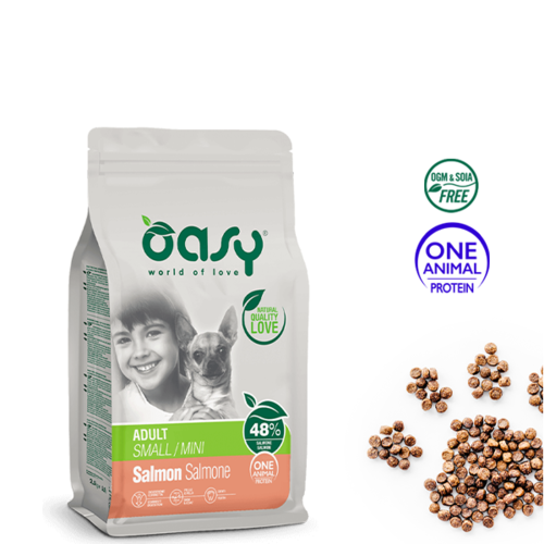 oasy אוכל לכלבים סלמון גזע קטן