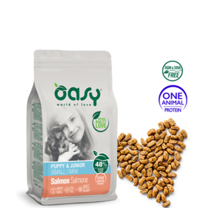 אואסי oasy אוכל לגורי כלבים קטנים סלמון מונו 2 ק"ג