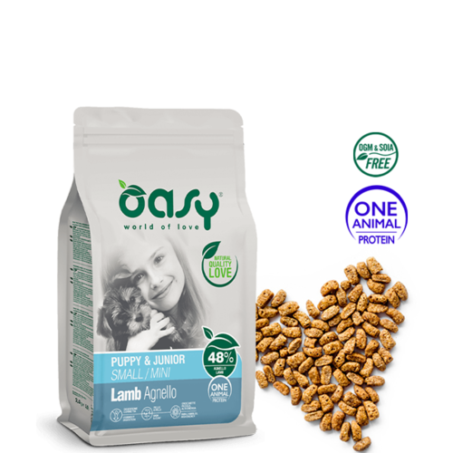 oasy אוכל לכלבים גורים כבש גזע קטן