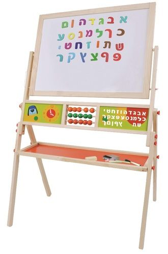 לוח ציור ולימוד 3 ב 1 עם מגנטים, גיר וטוש 
