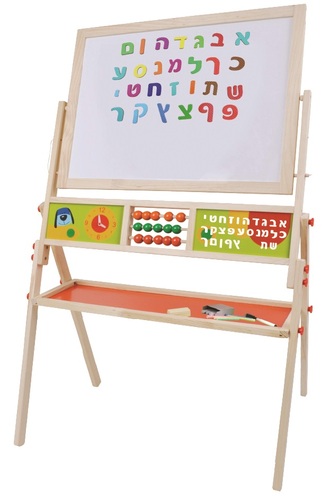 לוח ציור ולימוד 3 ב 1 עם מגנטים, גיר וטוש