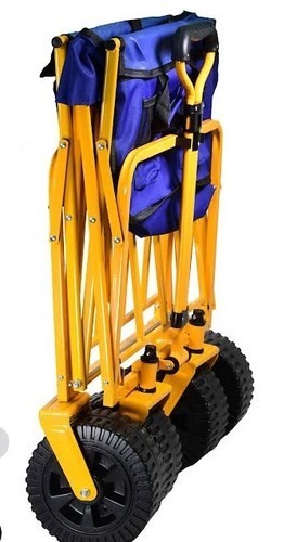 עגלת קמפינג מתקפלת KLIPS Hunter דגם 170120-003 עם גלגלי שטח רחבים, ידית טלסקופית מתכווננת וכושר נשיאה של 80 ק
