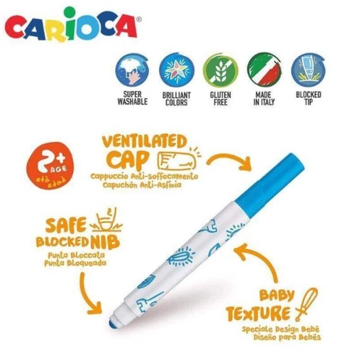 טוש תינוקות, 6 יח CARIOCA BABY (איטליה)