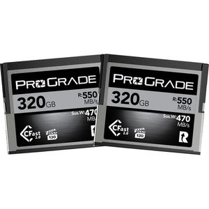 זוג כרטיסי זיכרון ProGrade Digital 320GB CFast 2.0 Cobalt 