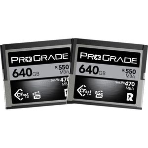 זוג כרטיסי זיכרון ProGrade Digital 640GB CFast 2.0 Cobalt