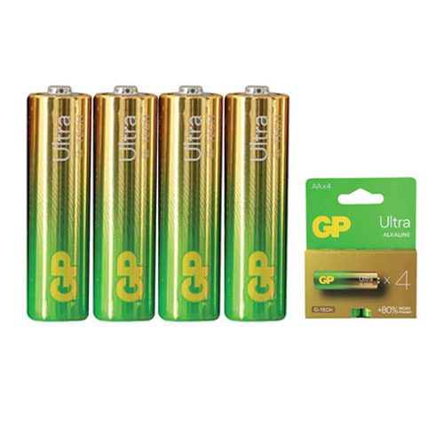 רבעיית סוללות אולטרה אלקליין GP Ultra Alkaine AA 4 pack GPPCA15AU790