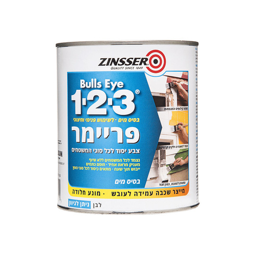 צבע פריימר 1-2-3 גלון 3.8 ליטר Zinsser