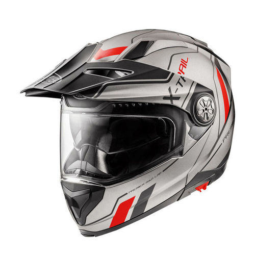 קסדת אדוונצר\דו שימושית PREMIER XTRAIL EVO U9 BM צבע אפור\אדום
