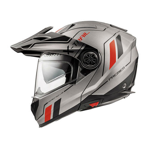 קסדת אדוונצר\דו שימושית PREMIER XTRAIL EVO U9 BM צבע אפור\אדום