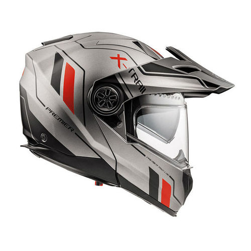 קסדת אדוונצר\דו שימושית PREMIER XTRAIL EVO U9 BM צבע אפור\אדום