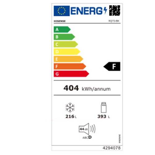 מקרר 4 דלתות 606 ליטר Hisense RQ72-BK נירוסטה מושחרת