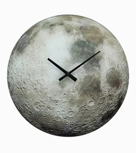 שעון קיר זכוכית פני הירח Gibbous