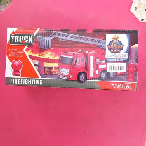 כבאית הצלה שלט כולל מנוף גודל מארז 30 ס''מ -  TRUCK FIREFIGHTING