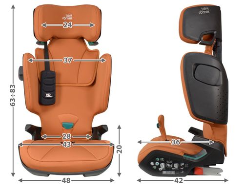בוסטר לילדים קידפיקס פרו Kidfix PRO עם חיבור איזופיקס, אפשרות השכבה ובדים מנדפי זיעה - אפור