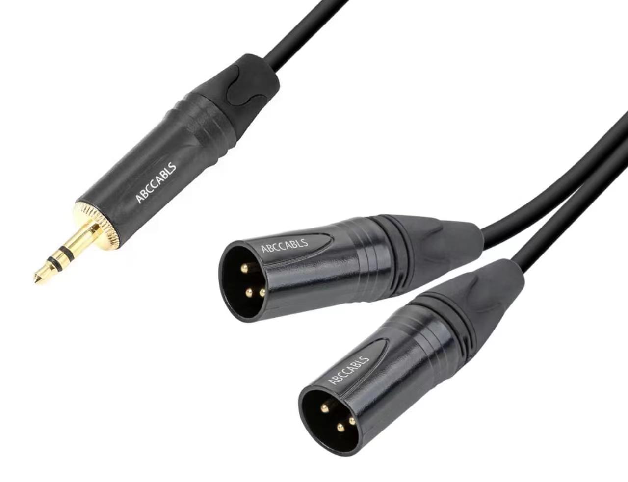 כבל XLR X2 – PL3.5 אורך 3מ’ איכות GOLD תוצרת  ABC CABLS