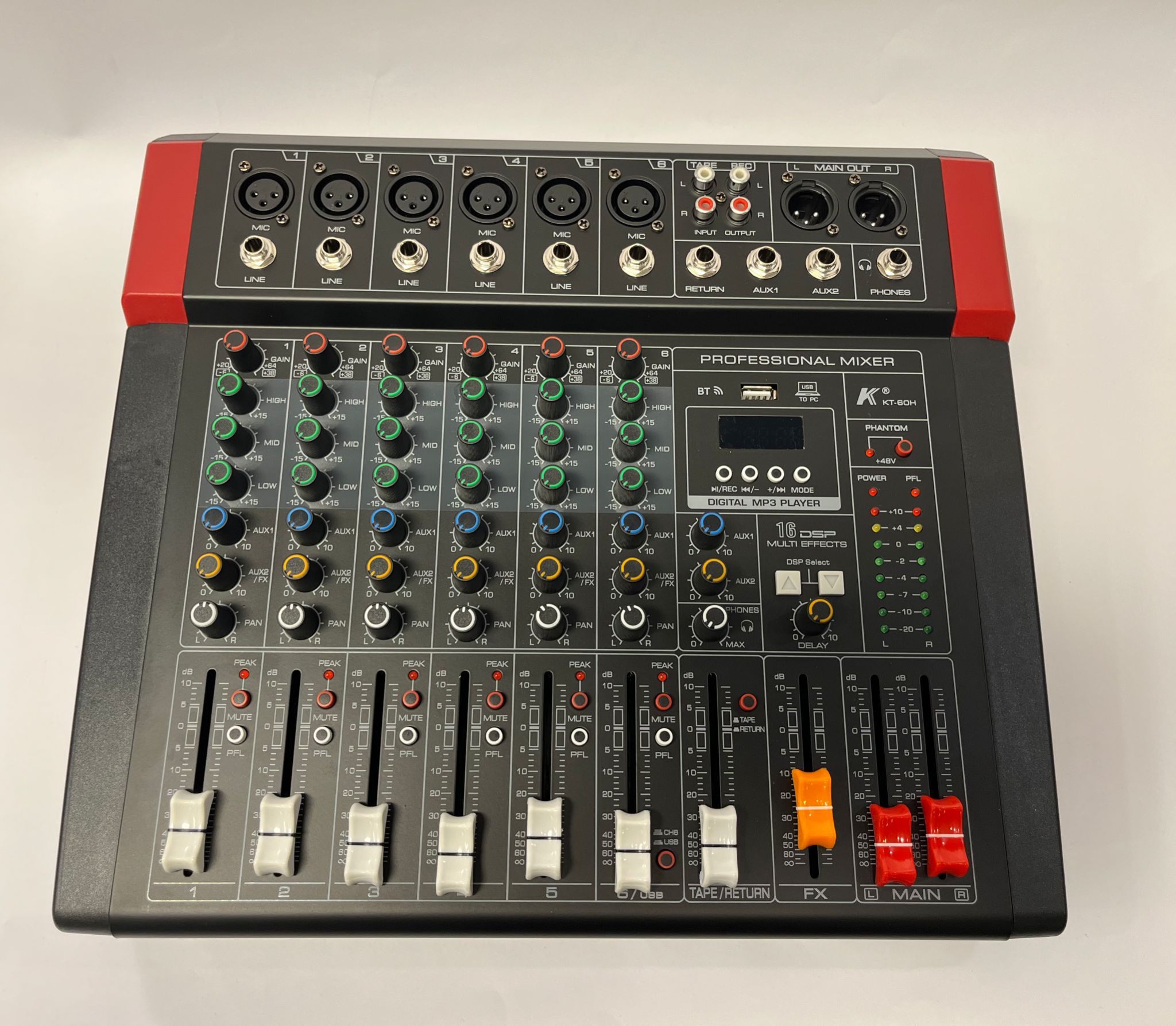 מיקסר 6 ערוצים XLR עם בלוטוס ואפקטים KARSECT KT-0060H