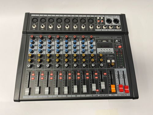 מיקסר 8 ערוצים XLR עם בלוטוס ואפקטים KARSECT KT-0080F
