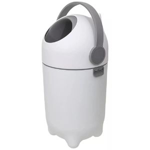 פח לחיתולים עם אטימה כפולה וללא צורך בשקיות מילוי מיוחדות - לבן/אפור