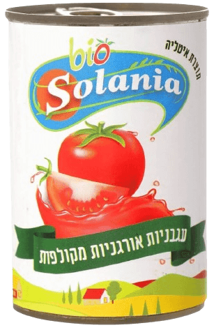 עגבניות אורגניות מקולפות בפחית Bio Solania