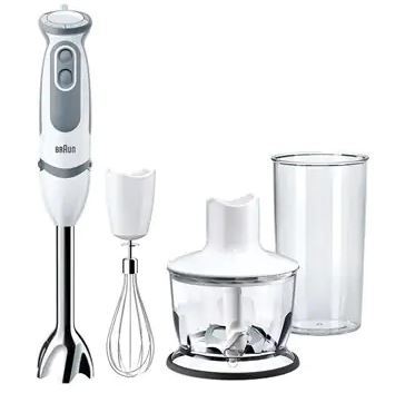 מוט בלנדר Braun בראון דגם MQ5235WH + קוצץ ומקציף שנתיים אחריות