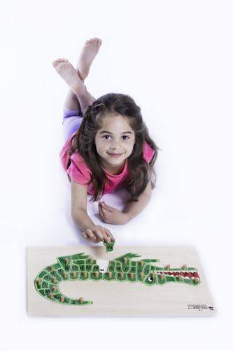 פאזל ענק מעץ 26 חלקים ללימוד ה ABC - תנין