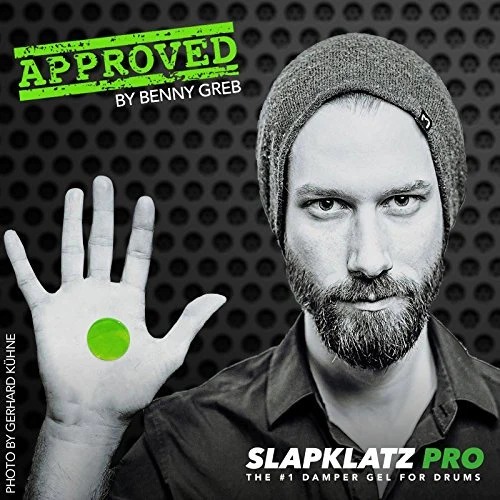 6 מדבקות ג'ל (ירוק) BENNY GREB לעמעום התופים SlapKlatz Mini Green