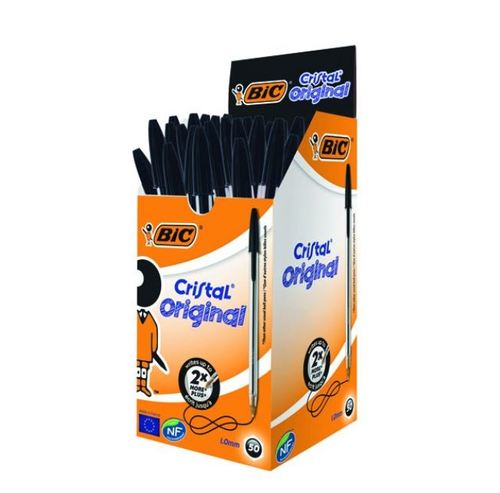 עטי BIC קריסטל MEDIUM 1.0 - שחור (50 יח')