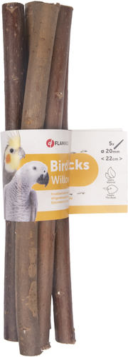 מקלות עץ כרסום טבעי לתוכים WILLOW L פלמינגו