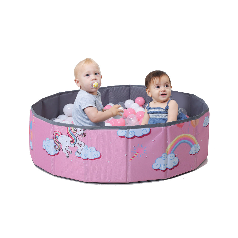 בריכת כדורים פרימיום מתקפלת הכוללת 80 כדורים-חד קרן