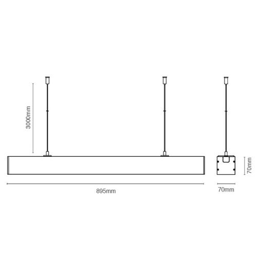 תאורת מסילות Trackling System IP43 שחור 90 ס''מ 125Lm/w 60° 60W יורולוקס 
