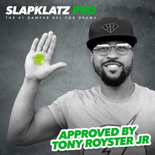 12 מדבקות ג'ל (שחור) Tony Royster Jr לעמעום התופים SlapKlatz Pro Black
