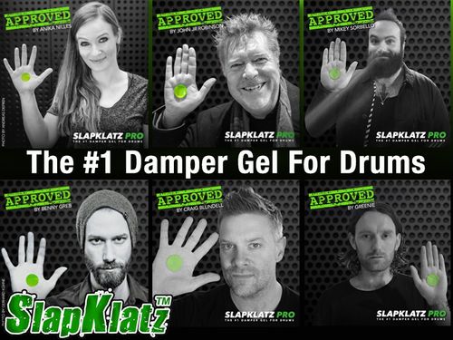 12 מדבקות ג'ל (שחור) Tony Royster Jr לעמעום התופים SlapKlatz Pro Black