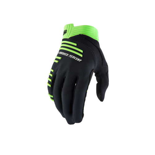 כפפות רכיבה 100% שחור / צהוב - R-CORE GLOVES