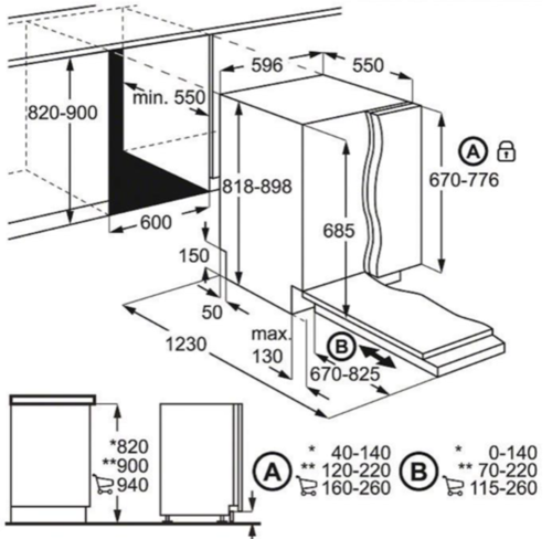 מדיח כלים ‏רחב AEG ComfortLift 9000 FSR93817P
