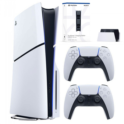  PlayStation5 Slim BLU RAY - 2 Controllers -Sony Dual Charger 
