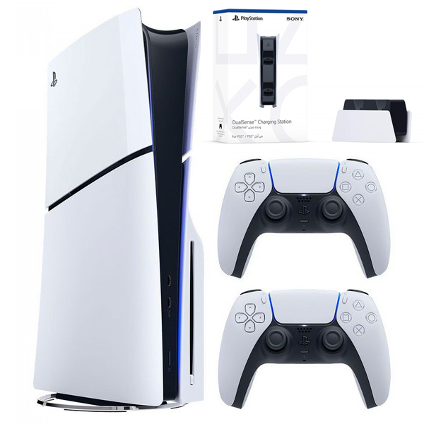  PlayStation5 Slim BLU RAY - 2 Controllers -Sony Dual Charger 