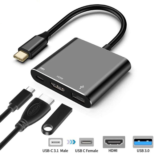 מתאם טייפ סי לHDMI, USB,PD תומך 4K
