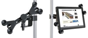 מחזיק לטאבלט שחור המתחבר אל סטנד מיקרופון 901568 מבית GEWA (Germany)