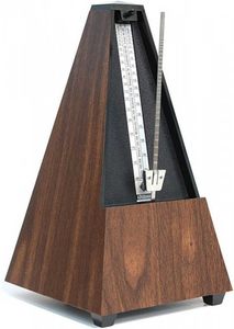 WITTNER 814K Pyramid Shape Metronome with bell - Walnut Grain