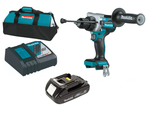 מברגה מקדחה נטענת מהירויות משתנות + סוללה 1.5 אמפר + מטען ותיק - MAKITA XPH14 / DHP486 18V