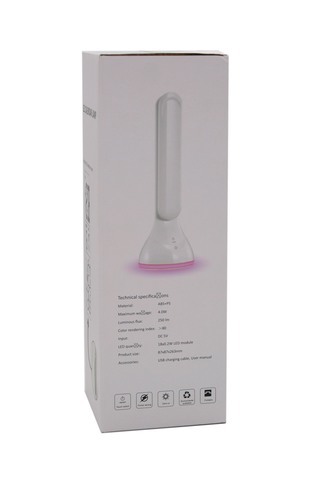 מנורת שולחן נטענת עם שעון תאריך וטמפרטורה