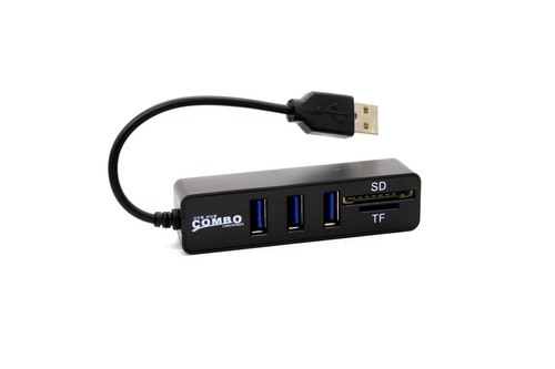 מפצל USB קומבו + קורא כרטיסים